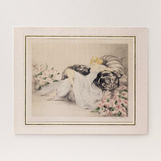 Puzzle Peonies, 1935 par Louis Icart (Horizontal)