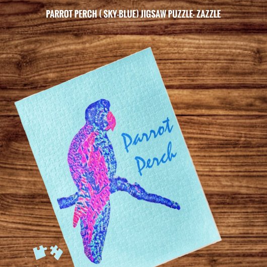 Puzzle Perche de perroquet (bleu ciel)