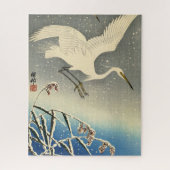 Puzzle Perching Herons in Snow par Ohara Koson (Vertical)