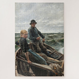 Puzzle Père et fille en mer (par Albert Edelfeel)