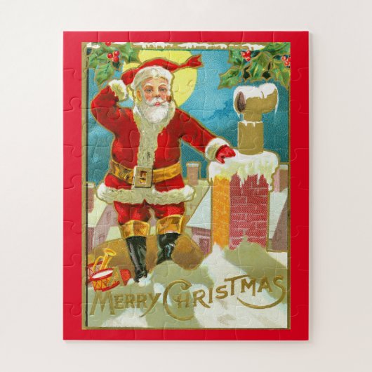 Puzzle Père Noël à la cheminée (Vertical)