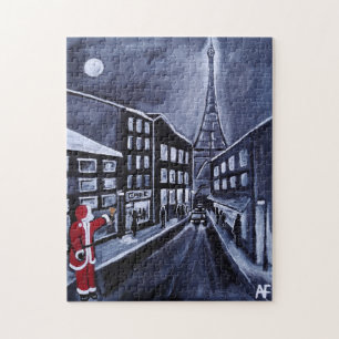 Puzzle Père Noël à Paris Peinture d'Alfred Fox