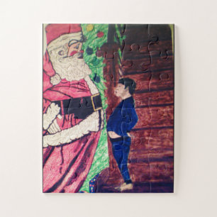 PUZZLE PÈRE NOËL ATTRAPÉ PAR UN ENFANT