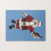 Puzzle Père Noël Avec Chat Calico (Horizontal)