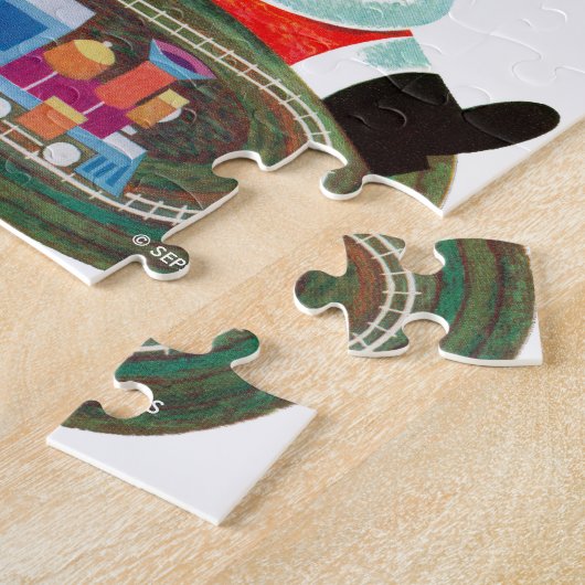 Puzzle Père Noël avec train (Côté)