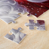 Puzzle Père Noël classique avec cadeau et ornements (Côté)