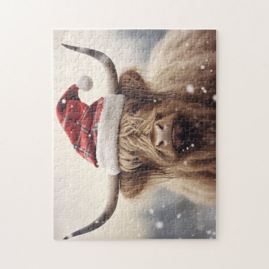 Puzzle Père Noël Cow Rustic Holiday (Vertical)