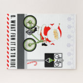 Puzzle Père Noël cyclant Noël (Horizontal)