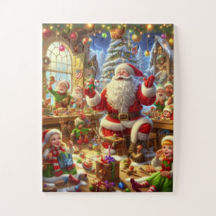Puzzle Père Noël dans son atelier 30 pièces surdimensionn
