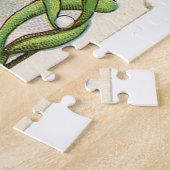 Puzzle Père Noël dans son atelier carte postale rétro vin (Côté)