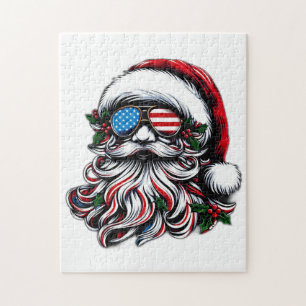 Puzzle Père Noël de Noël patriotique/américain
