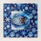 Puzzle Père Noël en bleu (Horizontal)