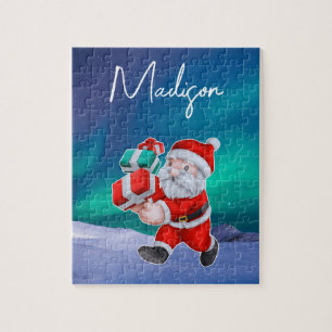 Puzzle Père Noël est en route Northern Lights Christmas