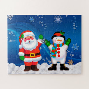 Puzzle Père Noël et bonhomme de neige