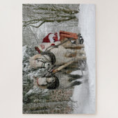 Puzzle Père Noël et chevaux (Vertical)