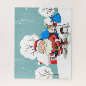 Puzzle Père Noël et Chien (Vertical)