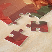 Puzzle Père Noël et deux lapins joyeux (Côté)
