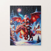 Puzzle Père Noël Et Dragon Le Soir De Noël (Vertical)