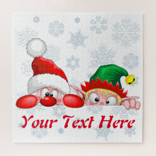 Puzzle Père Noël et Elf Cute et drôle Caractères Pékin
