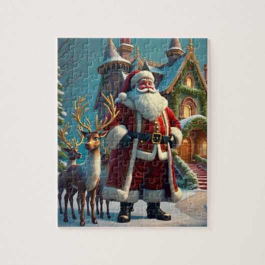 Puzzle Père Noël et Reindeer (Vertical)