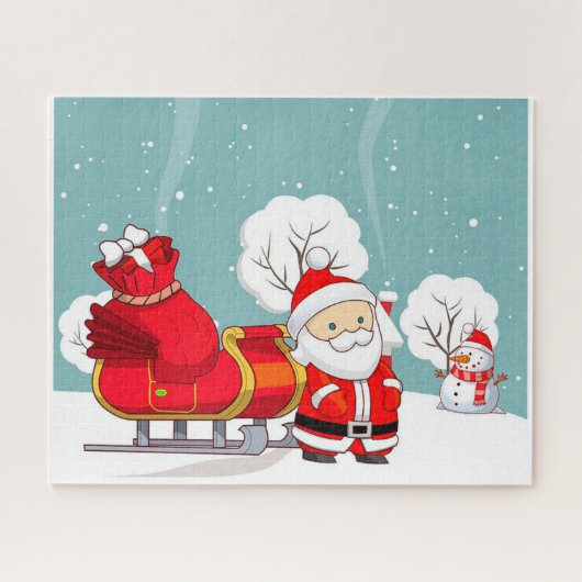 Puzzle Père Noël et Sleigh (Horizontal)