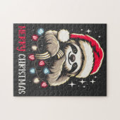 Puzzle Père Noël fête de Noël Sloth (Horizontal)