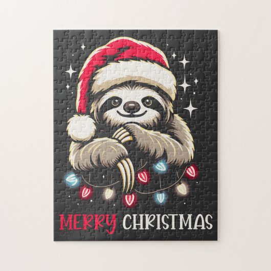 Puzzle Père Noël fête de Noël Sloth (Vertical)
