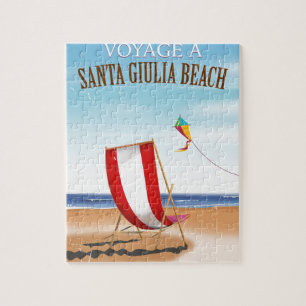 Puzzle Père Noël Giulia Beach poster de voyage Vintage en