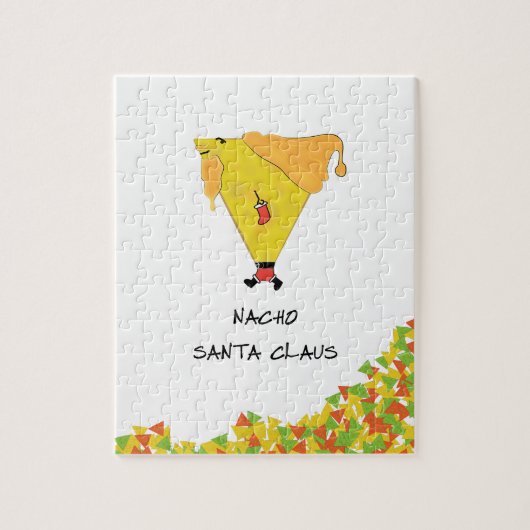 Puzzle Père Noël Nacho avec chips (Vertical)