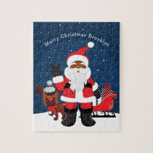 Puzzle Père Noël noir avec manche