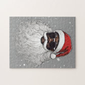 Puzzle Père Noël noire afro-américaine cool (Horizontal)