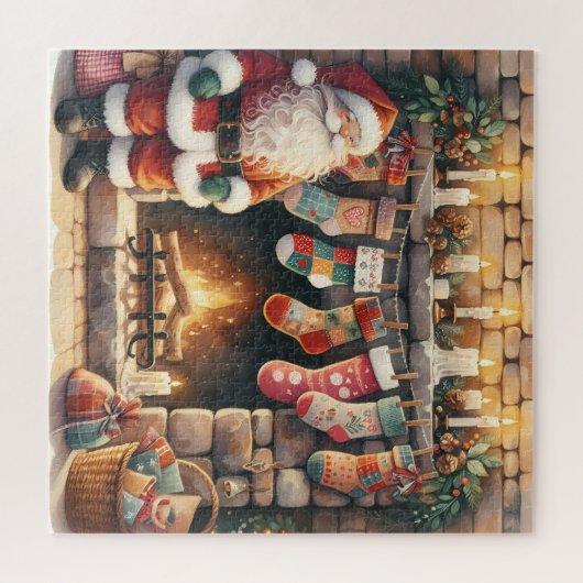 Puzzle Père Noël par foyer Noël Stockage (Horizontal)