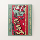 Puzzle Père Noël personnalisé vintage (Vertical)