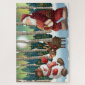 Puzzle Père Noël Rudolph et Snowman (Vertical)