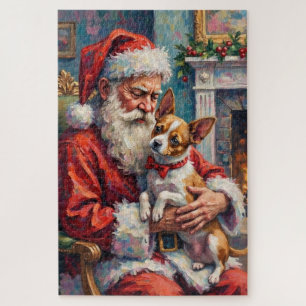 Puzzle Père Noël tenant l'art de Noël de Papillon
