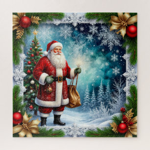 Puzzle Père Noël traditionnel dans un pays des merveilles