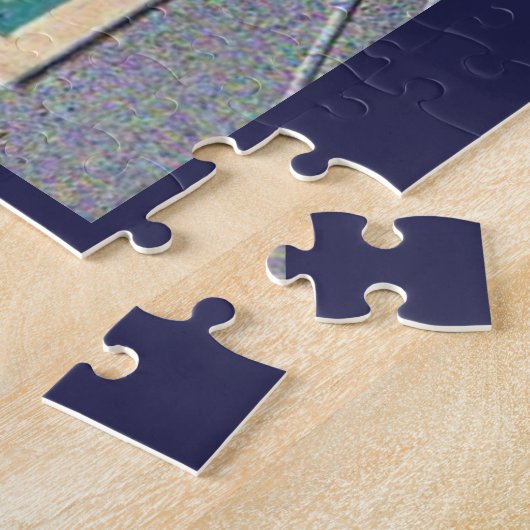 Puzzle Père Noël victorien en vert Un joyeux Noël (Côté)