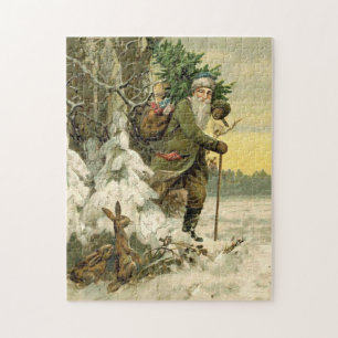 Puzzle Père Noël vintage Noël victorien vacances Arbre