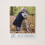 Puzzle Perfect Animal Meilleur Amis Personnalisé Noms Pho<br><div class="desc">Ajoutez votre propre photo de vous et de votre meilleur ami furry dans ce puzzle personnalisé mignon et simple "meilleurs amis".</div>