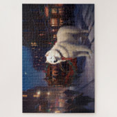 Puzzle Période de fêtes de Noël Samoyède (Vertical)