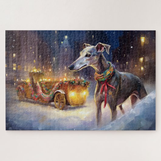 Puzzle Période des Fêtes de Noël Greyhound (Horizontal)
