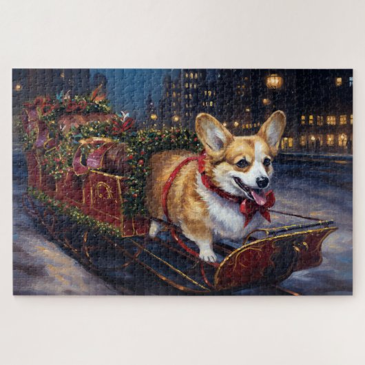 Puzzle Période festive de Noël Corgi (Horizontal)