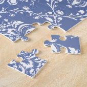 Puzzle Périwinkle bleu et blanc Damas (Côté)