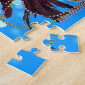 Puzzle Perles, plumes et masque de mardi gras (Côté)