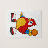 Puzzle Perroquet comme joueur de basket-ball avec basket- (Horizontal)