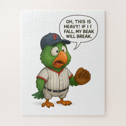 Puzzle perroquet drôle de baseball (Vertical)