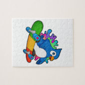 Puzzle Perroquet en tant que skate avec skateboard (Horizontal)