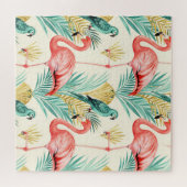 Puzzle Perroquet Flamant Tropical Jungle (Horizontal)