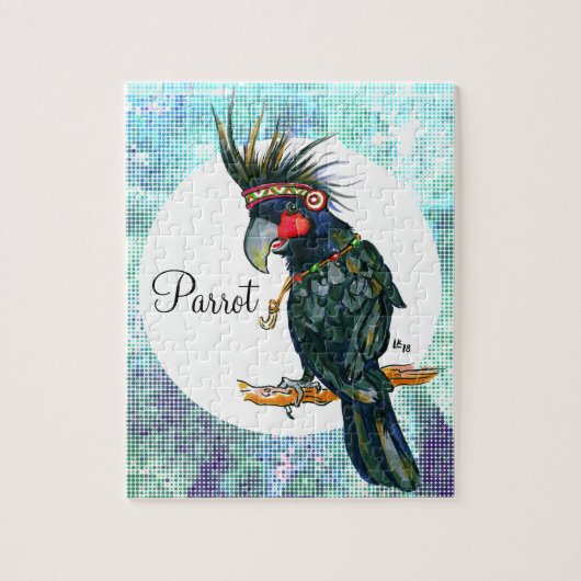 Puzzle Perroquet noir en chef (Vertical)