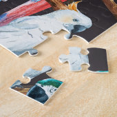 Puzzle Perroquet : papier peint d'aquarelle tropicale. (Côté)